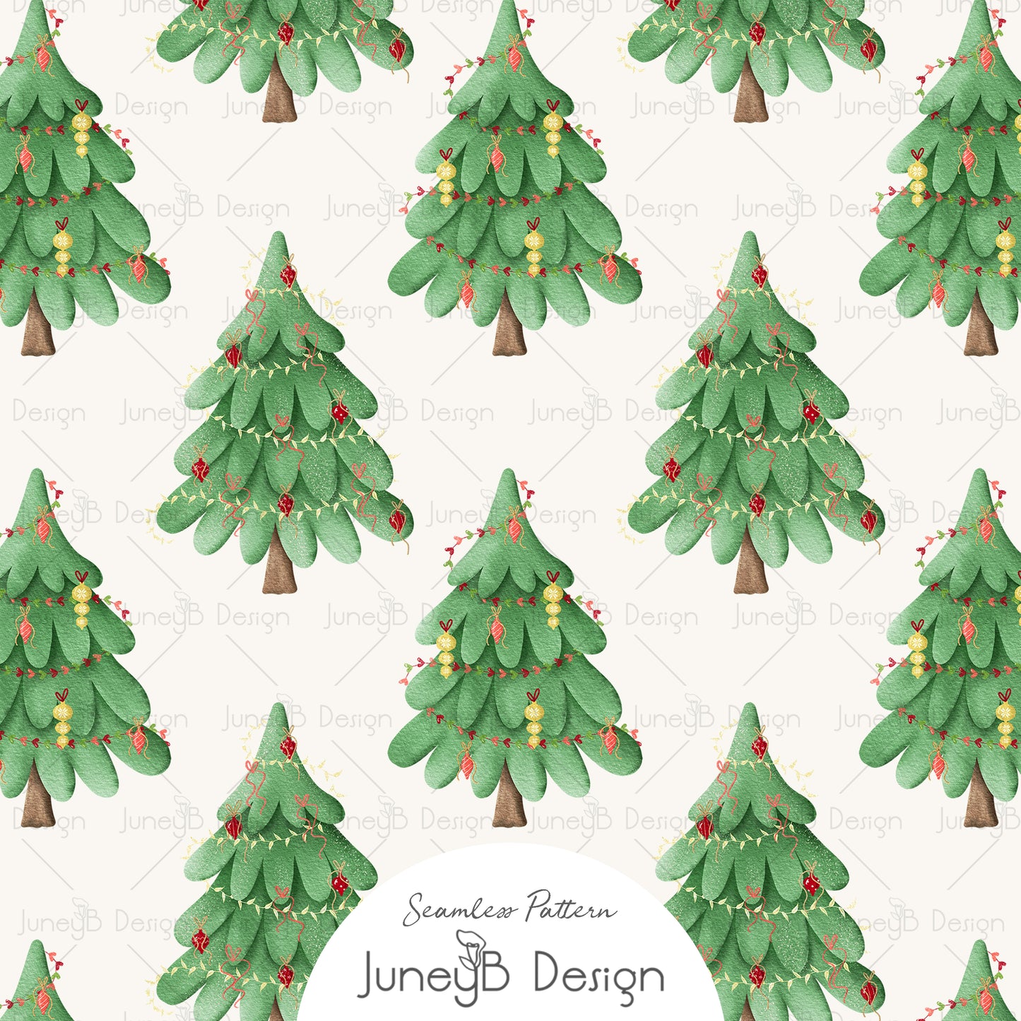 Sleigh Ride - Trees - Off-White