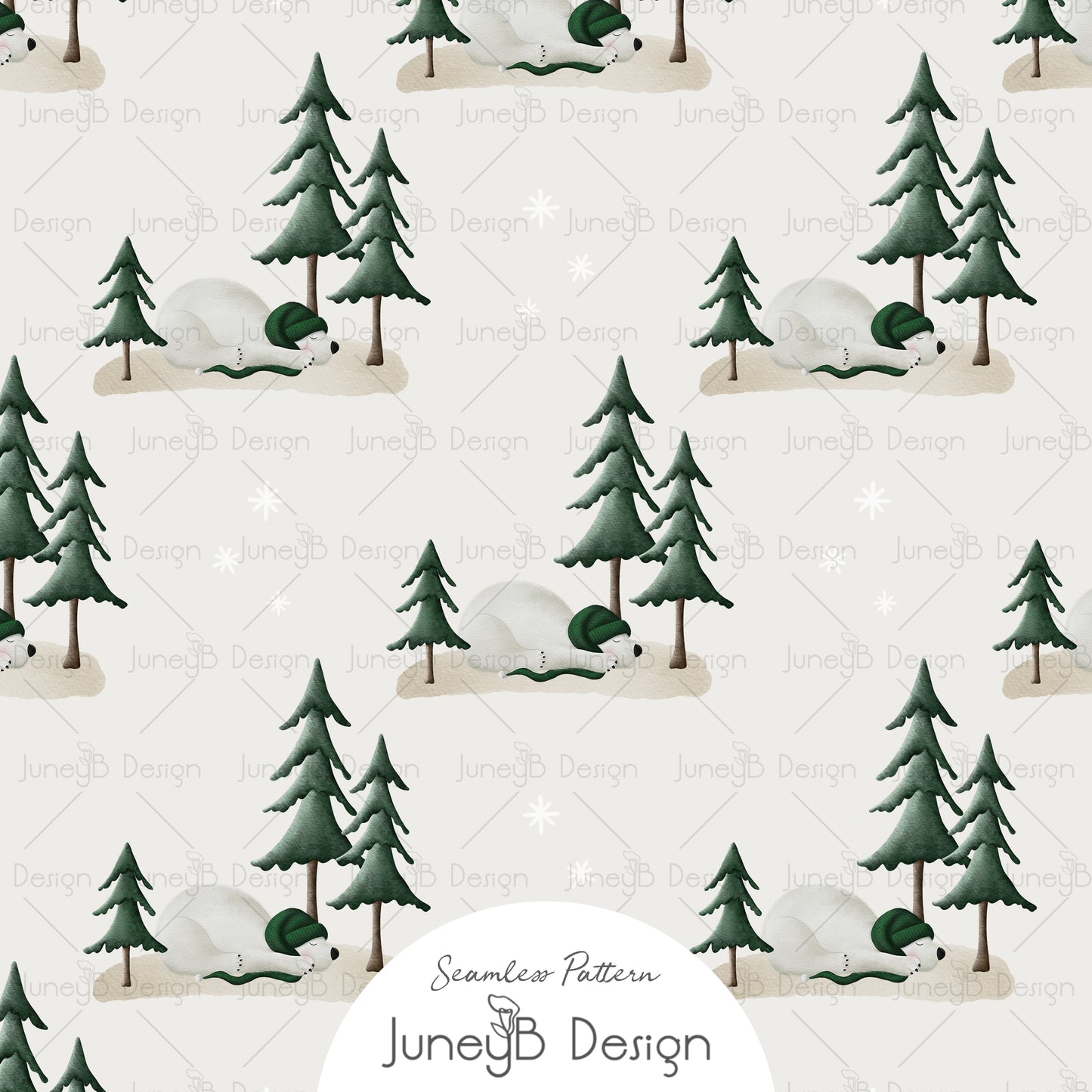 Snowy Friends - Sleeping Bear - Cream