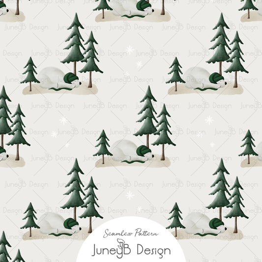 Snowy Friends - Sleeping Bear - Cream