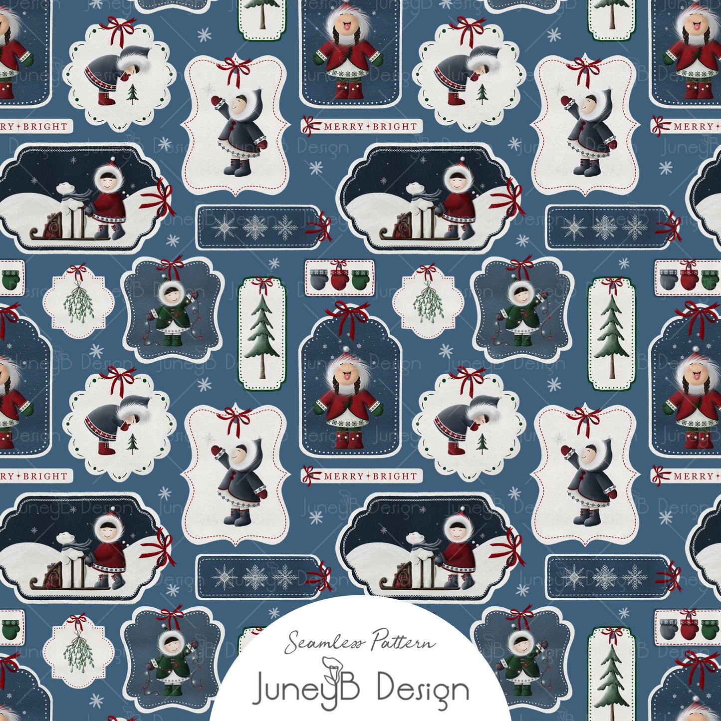 Snowy Friends - Tags - Blue