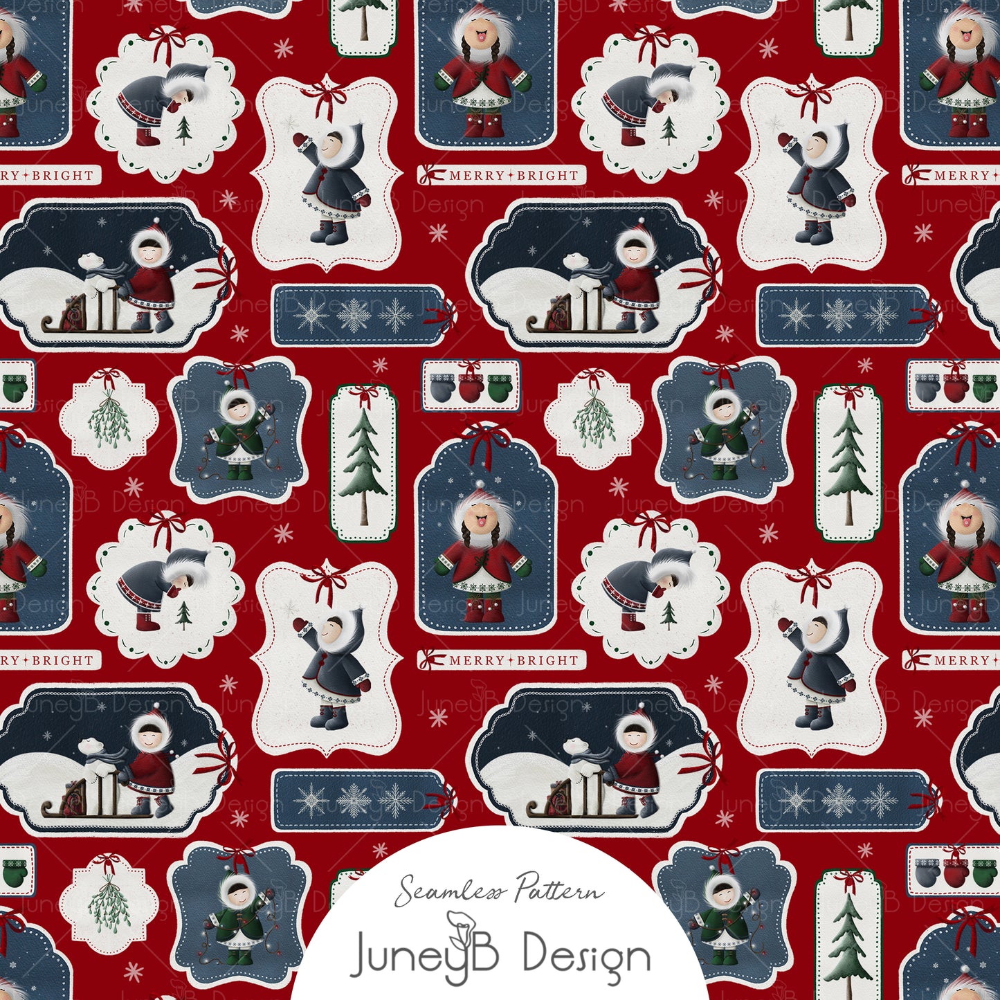 Snowy Friends - Tags - Red