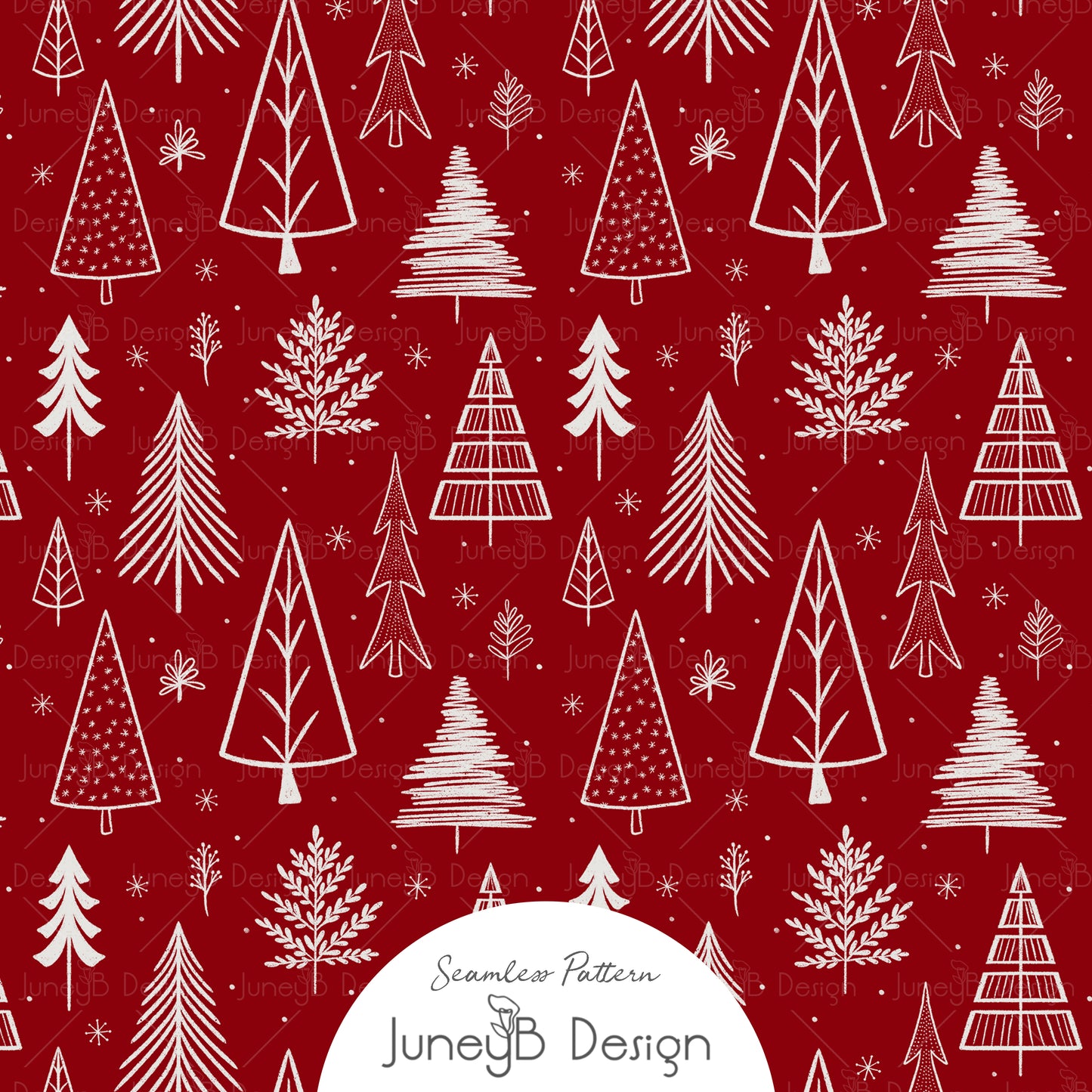 Snowy Friends - Trees - Red