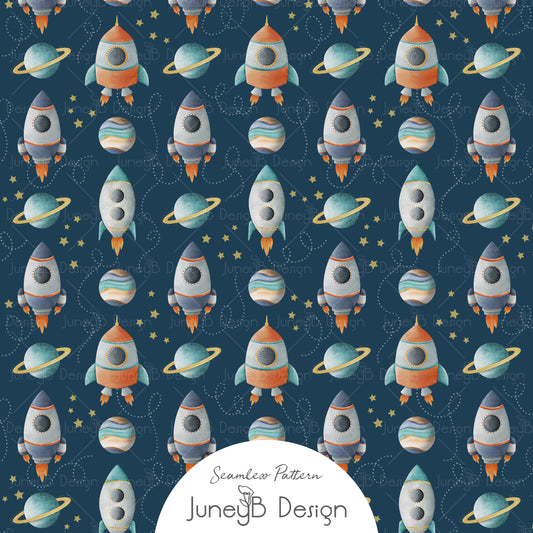 Space Boy - Rocket - Dark Blue