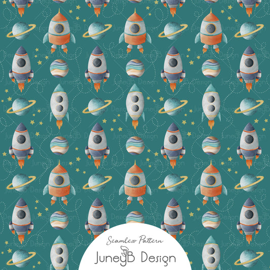 Space Boy - Rocket - Teal