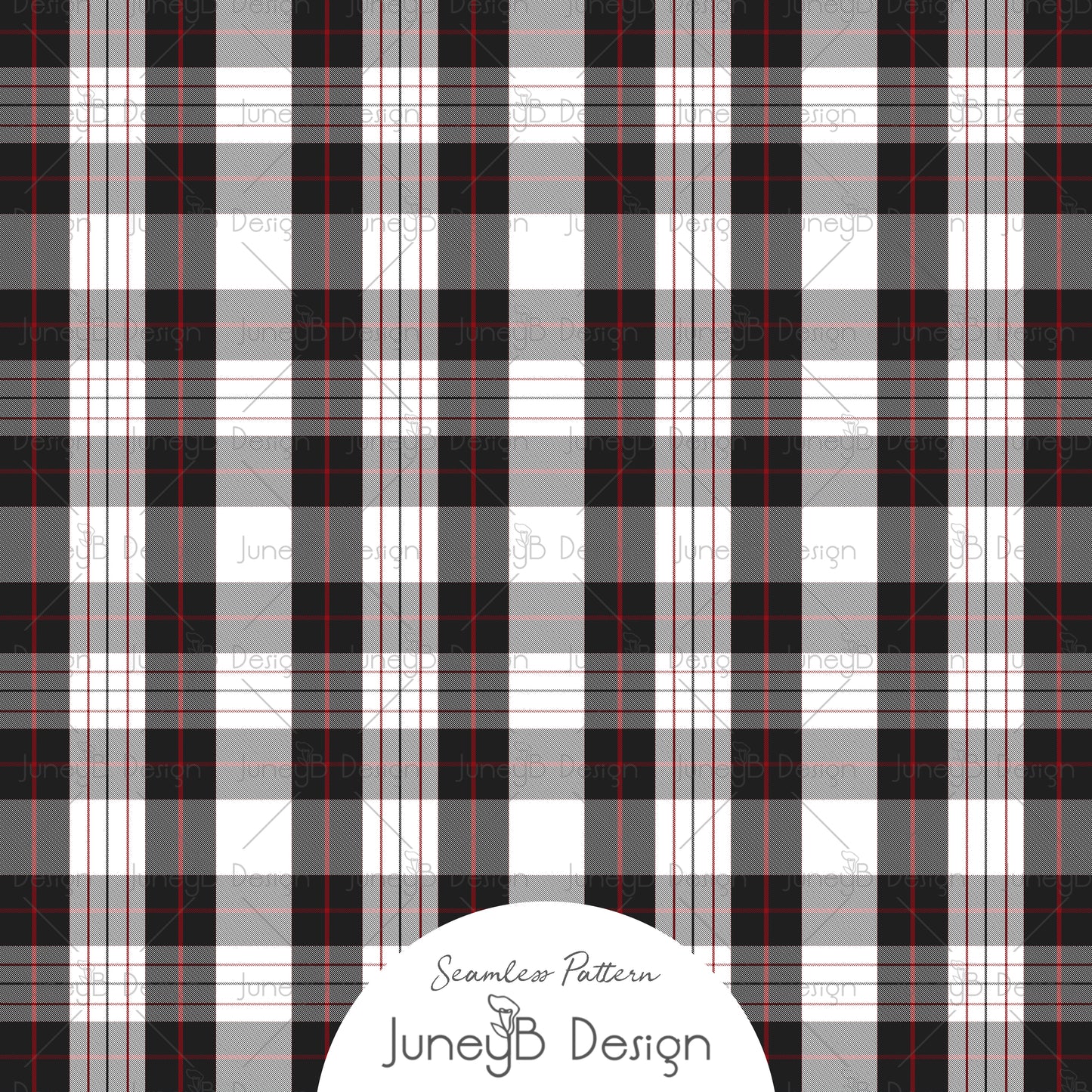 Christmas Tree Farm Truck Seamless Pattern Set Digital Download – Red Vintage Pickup & Plaid Fabric Designs (Black Background)