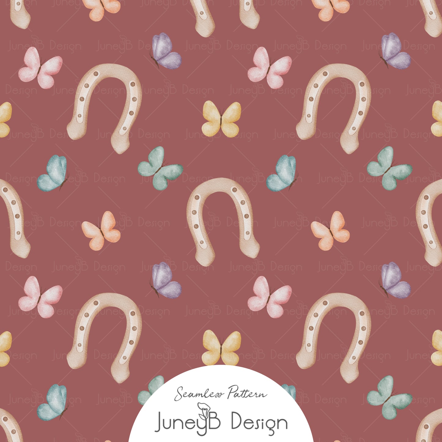 Unicorns & Rainbows - Horseshoes - Mauve
