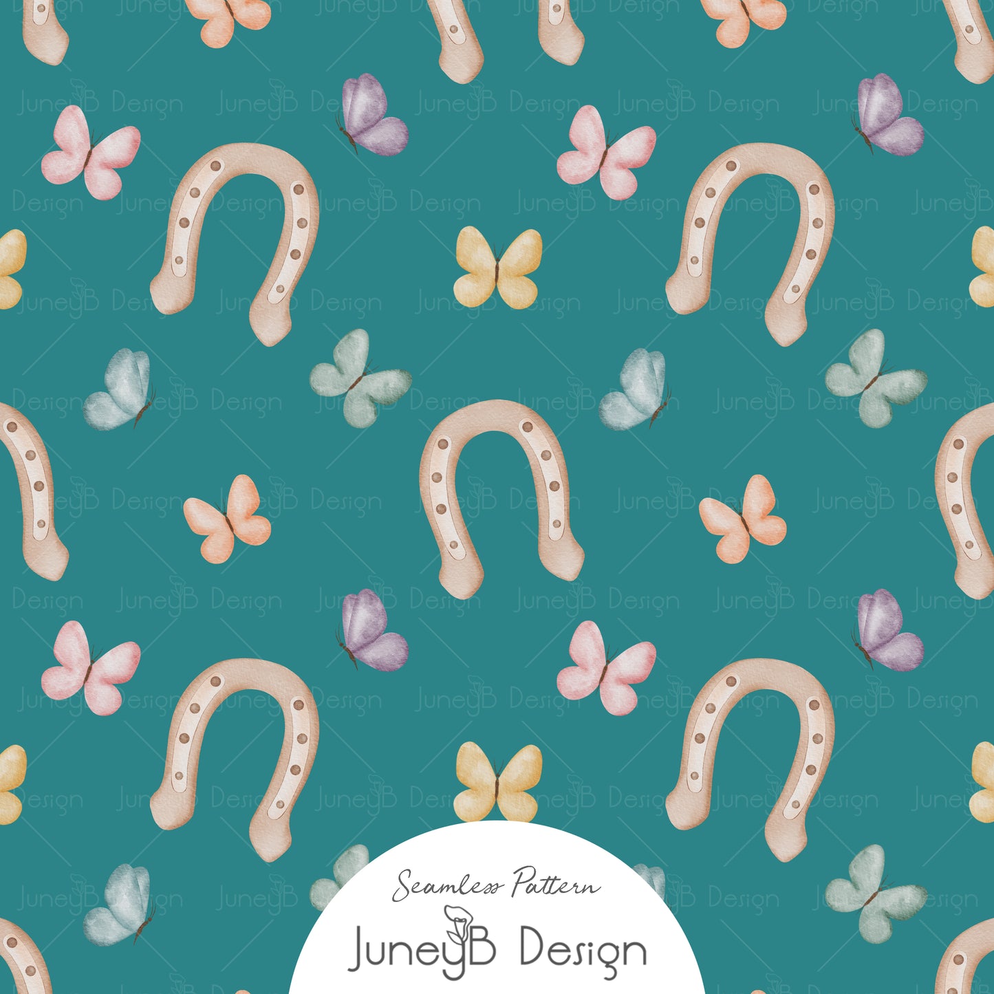 Unicorns & Rainbows - Horseshoes - Teal
