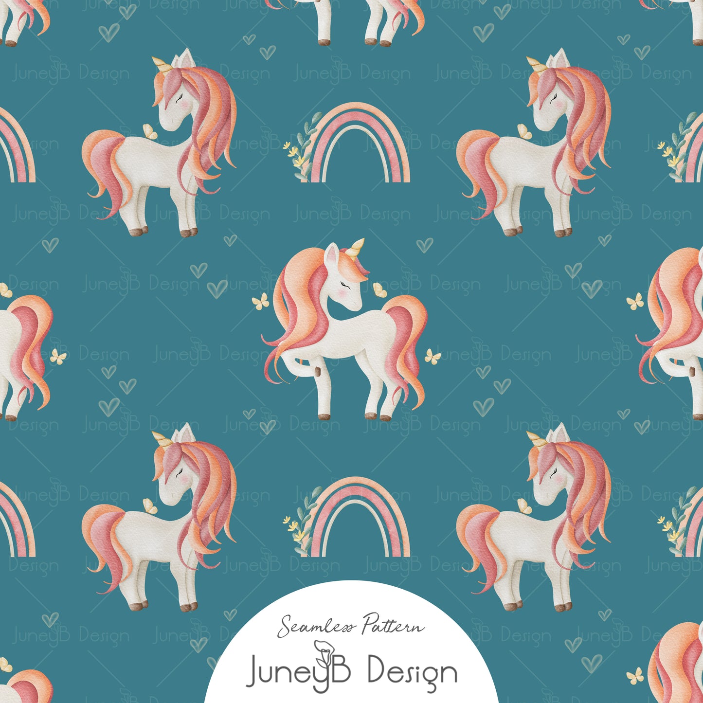 Unicorns & Rainbows - Unicorns - Blue